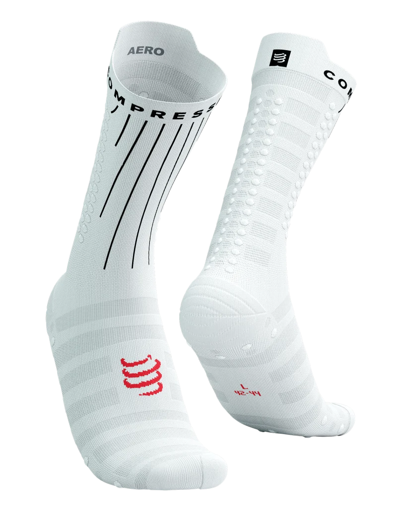 Compressport Aero Socks kompressziós zokni white/Fluo Red