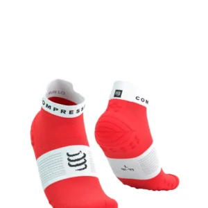 Compressport Pro Racing Socks V4.0 Run (Low) Fluo Red/White