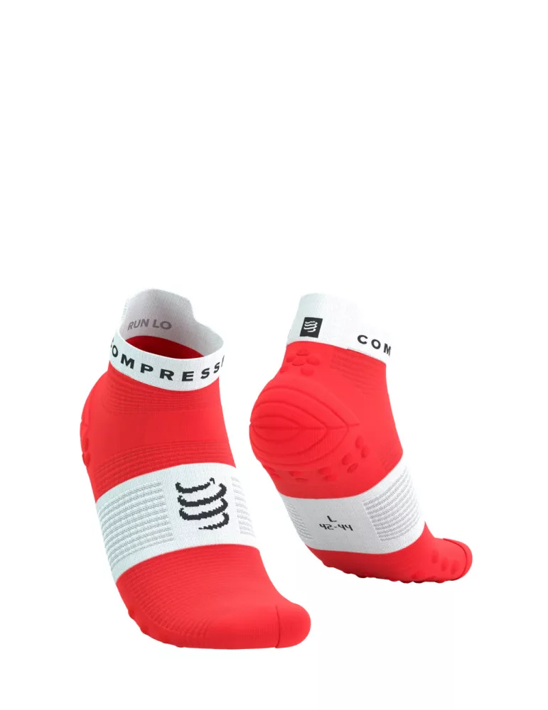 Compressport Pro Racing Socks V4.0 Run (Low) Fluo Red/White